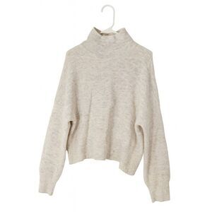 Womens medium sweater alpaca mockneck Samsoe Samsoe oatmeal slouchy boho beige